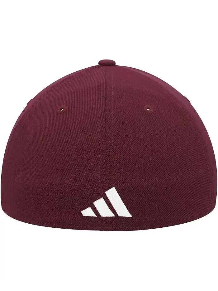 Мужская темно-бордовая шляпа Mississippi State Bulldogs Vault с напуском и гибкой кепкой Adidas — изображение 4 из 4