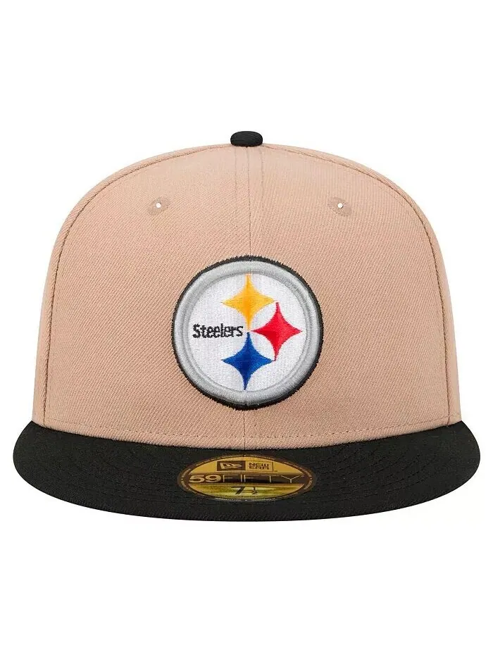 Мужская светло-коричневая бейсболка Pittsburgh Steelers Logo Main 59FIFTY Fitted Hat New Era — изображение 2 из 5
