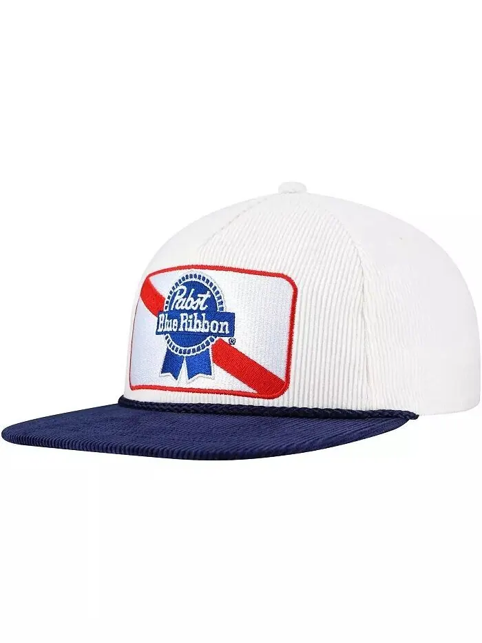 Мужская белая/темно-синяя кепка-кнопка для гольфа Pabst Blue Ribbon Corduroy Rope Lids