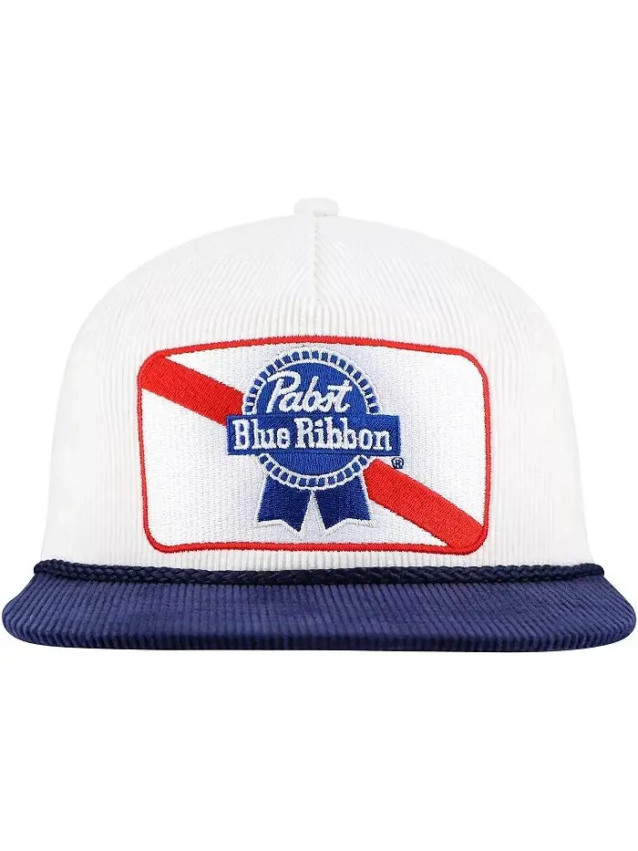 Мужская белая/темно-синяя кепка-кнопка для гольфа Pabst Blue Ribbon Corduroy Rope Lids — изображение 4 из 4