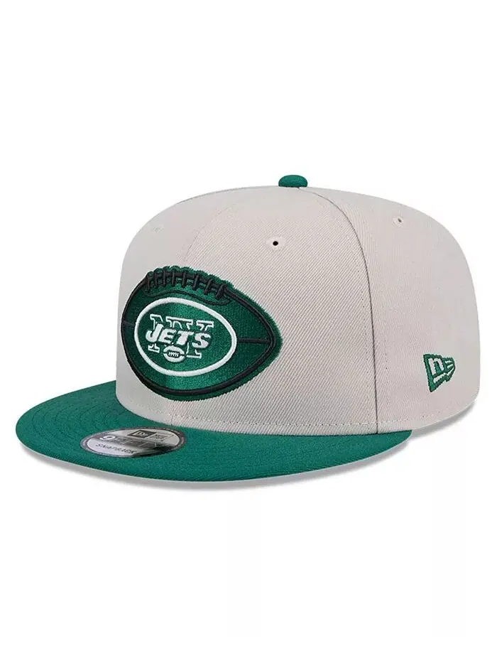 Мужская бейсболка-кепка New York Jets 2024 Sideline Historic 9FIFTY цвета «камень/зеленый» New Era