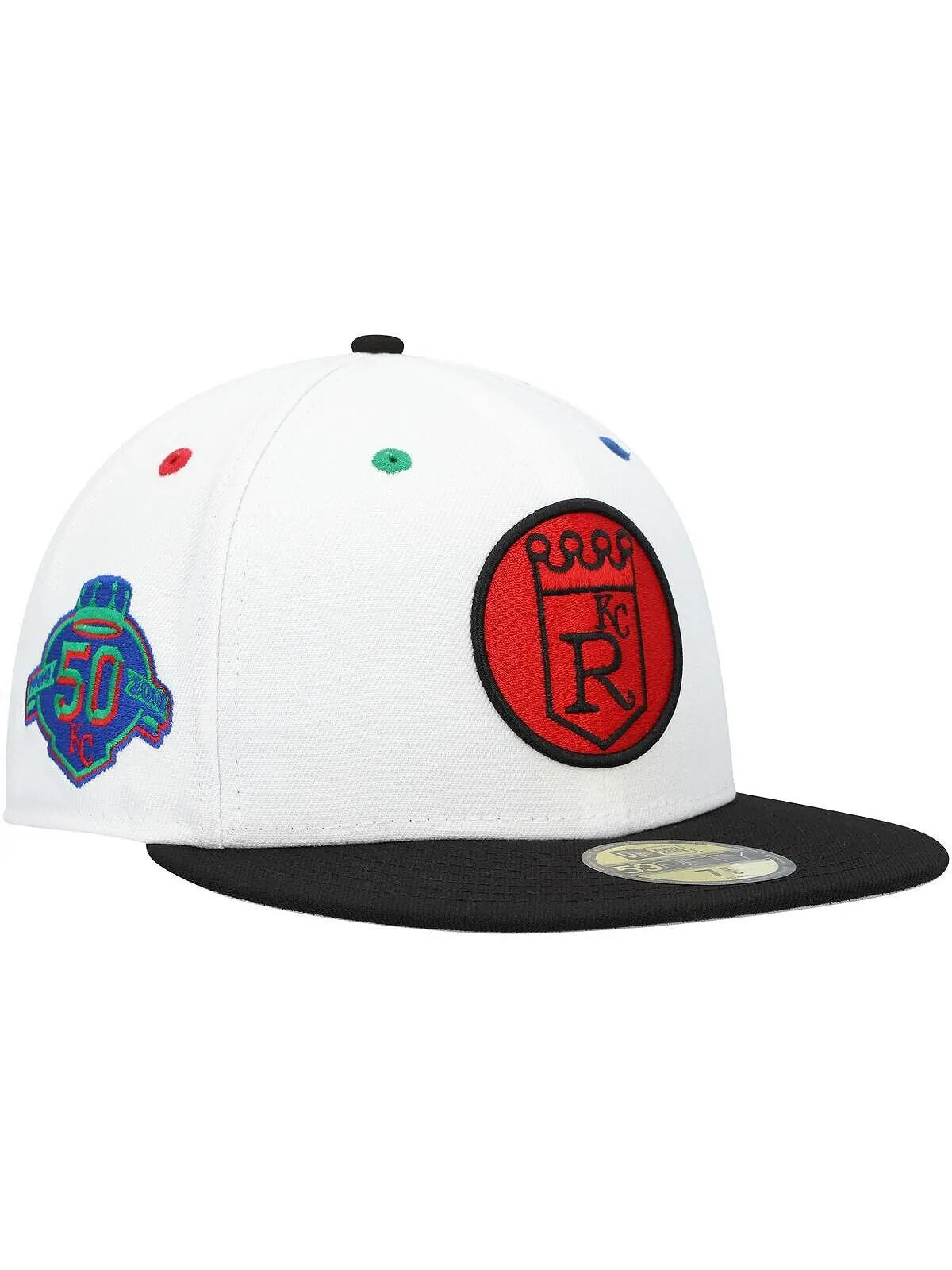 Мужская белая, черная приталенная шляпа Kansas City Royals Primary Eye 59FIFTY New Era