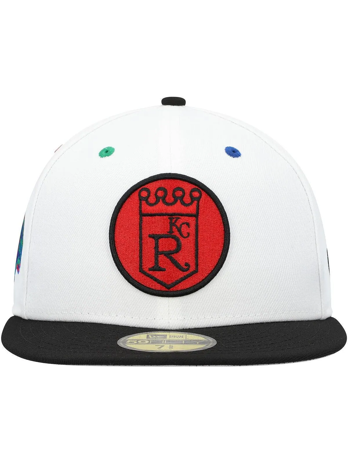 Мужская белая, черная приталенная шляпа Kansas City Royals Primary Eye 59FIFTY New Era — изображение 5 из 5, белый черный