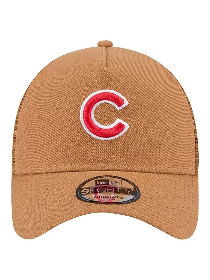 Мужская коричневая бейсболка Chicago Cubs A-Frame Trucker 9FORTY Adjustable New Era — изображение 2 из 4
