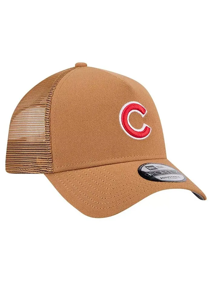 Мужская коричневая бейсболка Chicago Cubs A-Frame Trucker 9FORTY Adjustable New Era — изображение 3 из 4