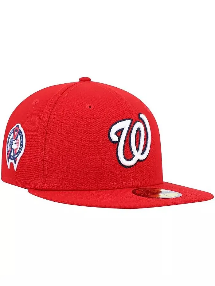Мужская красная бейсболка Washington Nationals с боковой нашивкой в ​​честь 11 сентября 59FIFTY New