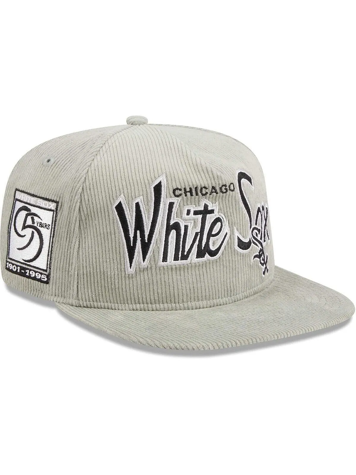Мужская серая вельветовая регулируемая шляпа для гольфиста Chicago White Sox New Era — изображение 1 из 4, серый
