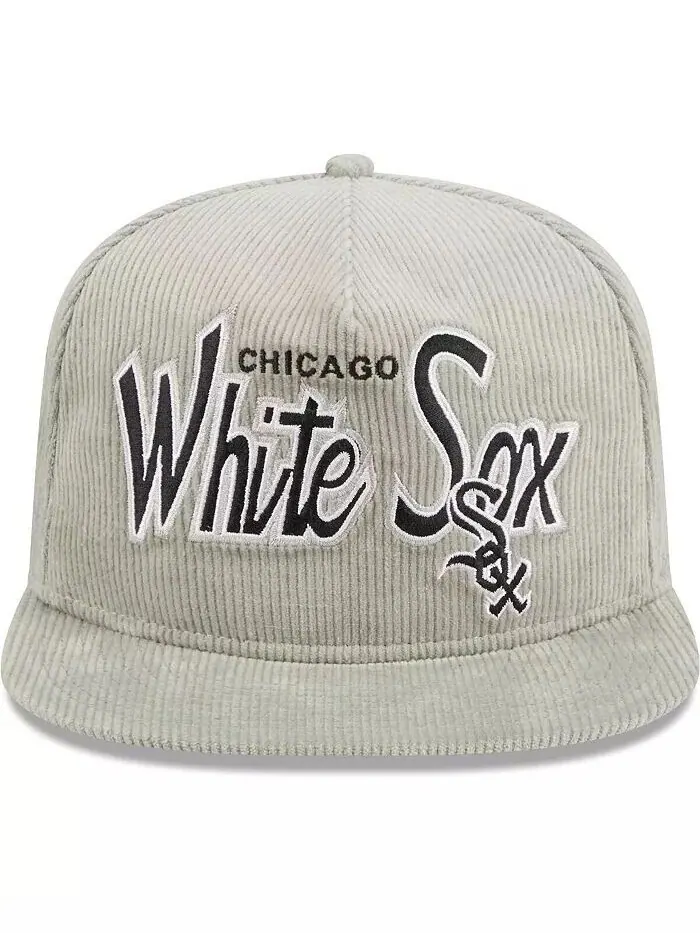 Мужская серая вельветовая регулируемая шляпа для гольфиста Chicago White Sox New Era — изображение 2 из 4