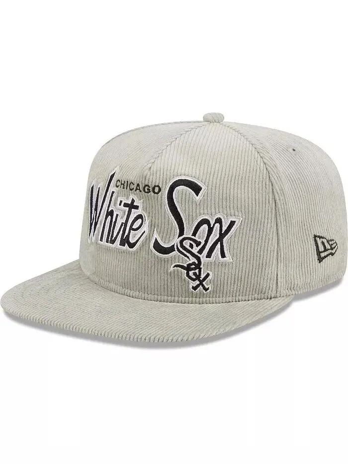 Мужская серая вельветовая регулируемая шляпа для гольфиста Chicago White Sox New Era — изображение 3 из 4