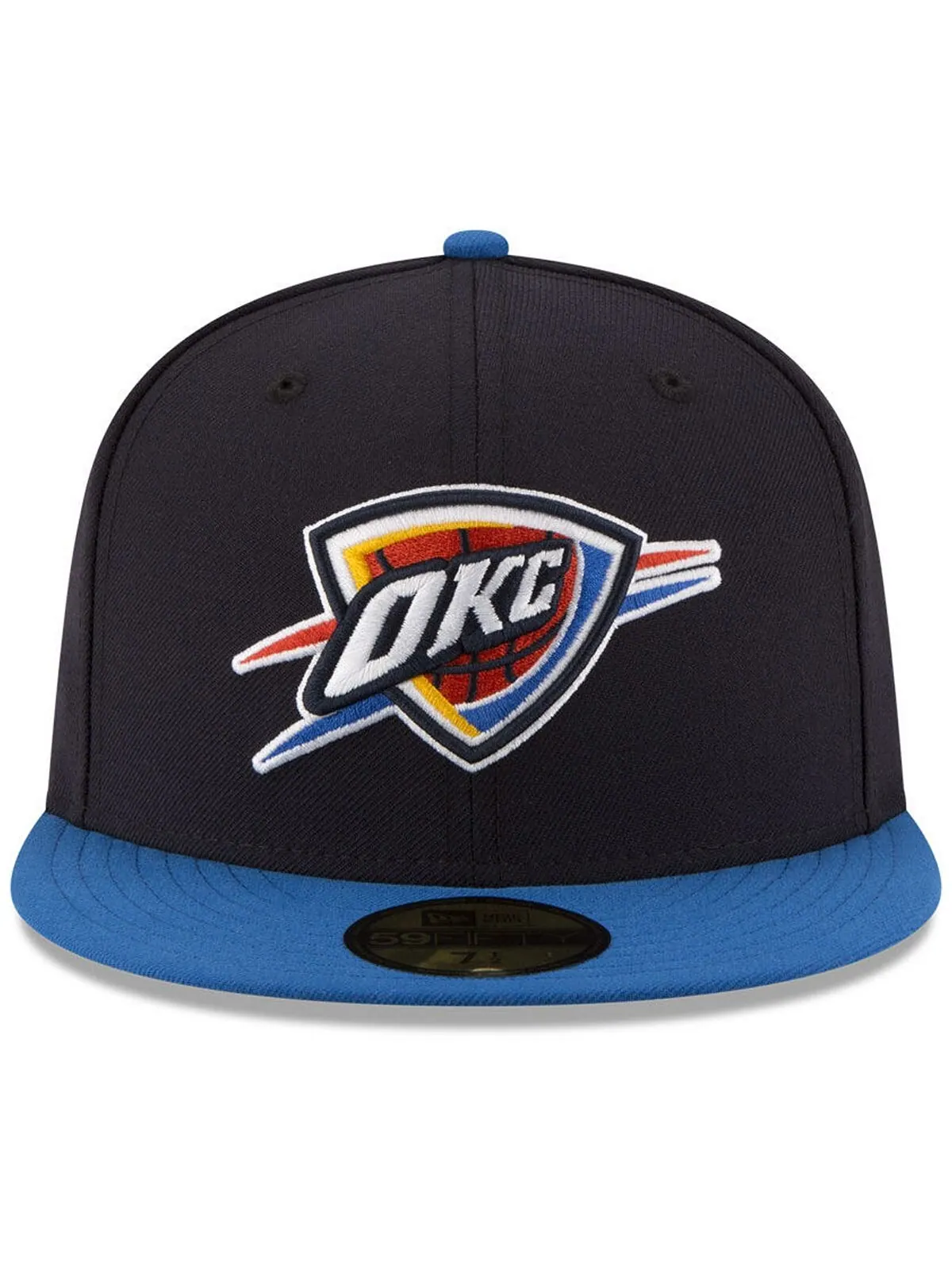 Кепка приталенного кроя Oklahoma City Thunder Basic 2 тона 59FIFTY New Era — изображение 2 из 4, черный/синий