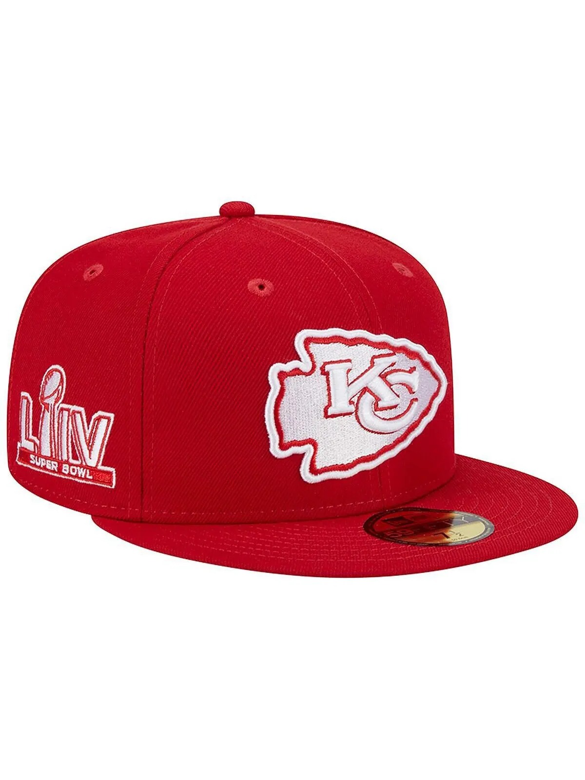 Мужская кепка Scarlet Kansas City Chiefs Super Bowl LIV с основной нашивкой 59FIFTY. New Era