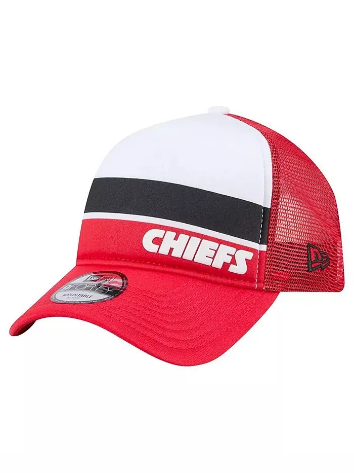 Мужская белая/красная кепка Kansas City Chiefs Sport Night Color Block 9FORTY A-Frame Trucker