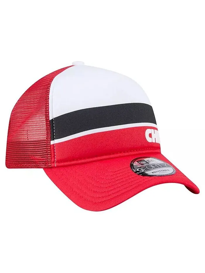 Мужская белая/красная кепка Kansas City Chiefs Sport Night Color Block 9FORTY A-Frame Trucker — изображение 4 из 5