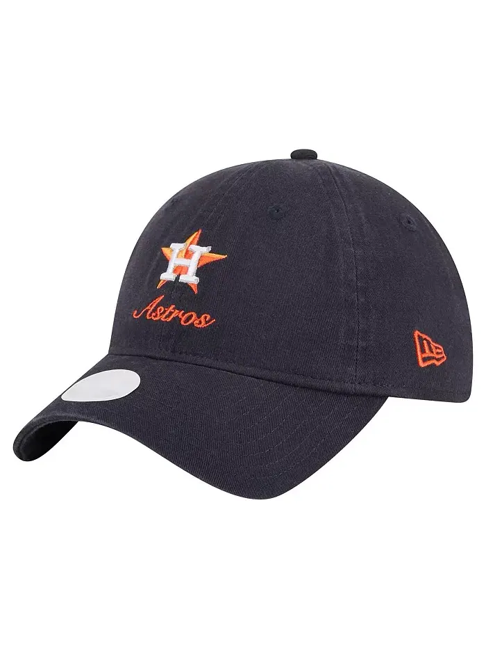 Женская регулируемая кепка Houston Astros Preppy Team 9TWENTY в темно-синем цвете New Era