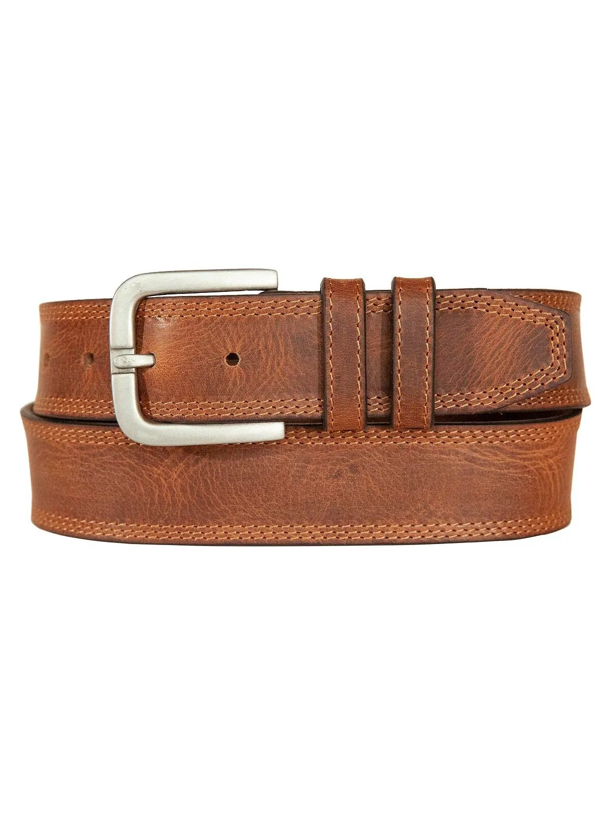 Мужской кожаный ремень с тройной иглой, прошитый Lucky Brand