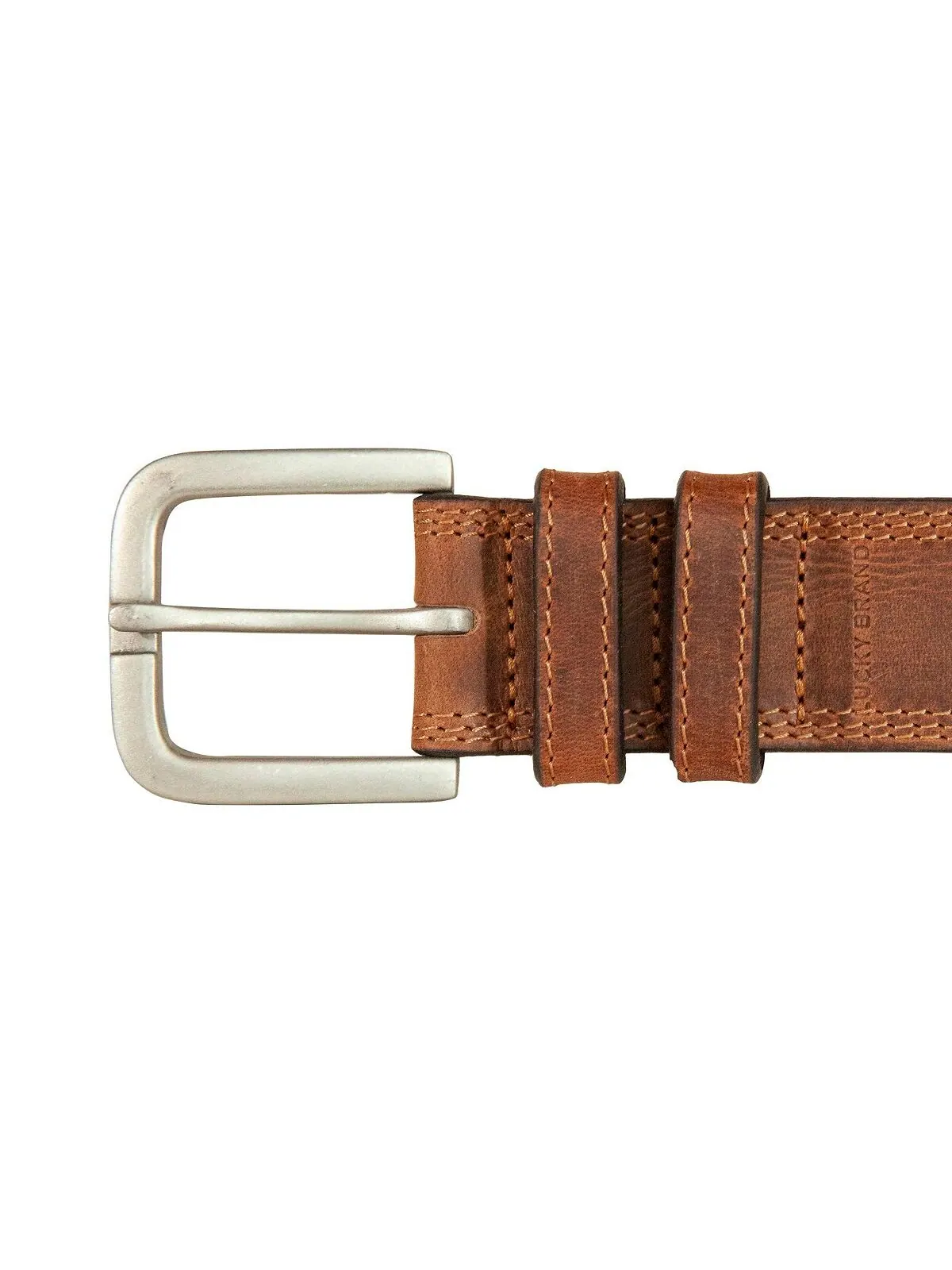 Мужской кожаный ремень с тройной иглой, прошитый Lucky Brand — изображение 2 из 2, бежевый