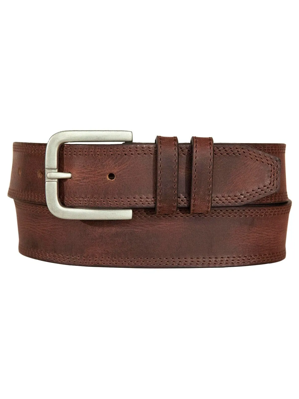 Мужской кожаный ремень с тройной иглой, прошитый Lucky Brand