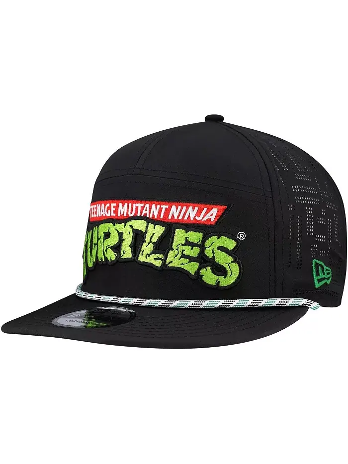 Мужская черная бейсболка 9FIFTY Snapback с вышивкой Teenage Mutant Ninja Turtles и шнуровой