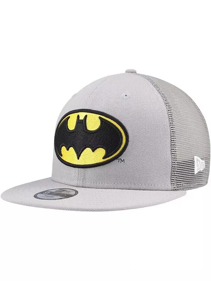 Серая бейсболка-кепка Batman 9FIFTY Trucker Snapback для больших мальчиков и девочек New Era