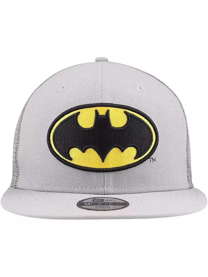 Серая бейсболка-кепка Batman 9FIFTY Trucker Snapback для больших мальчиков и девочек New Era — изображение 2 из 4