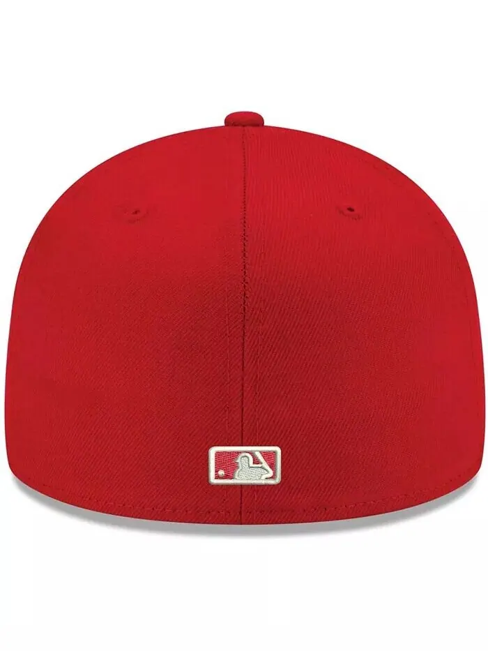 Мужская красная приталенная шляпа с логотипом Pittsburgh Pirates, белая 59FIFTY New Era — изображение 4 из 4