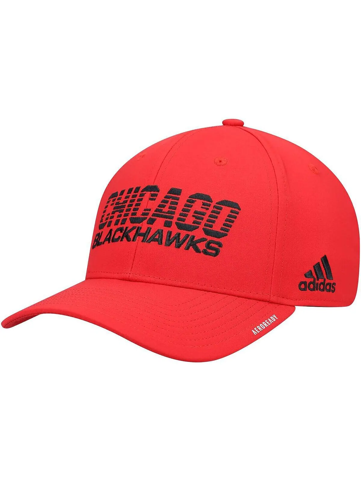 Мужская красная кепка в раздевалке Чикаго Блэкхокс 2021 AEROREADY Flex Hat adidas