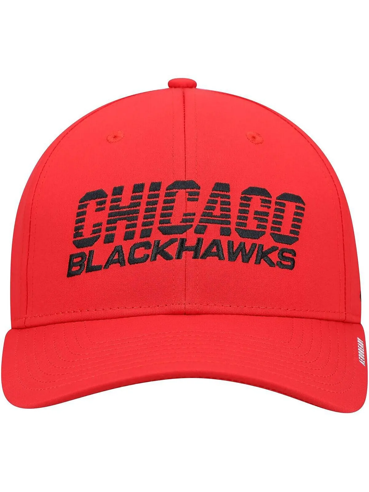 Мужская красная кепка в раздевалке Чикаго Блэкхокс 2021 AEROREADY Flex Hat adidas — изображение 2 из 2, красный