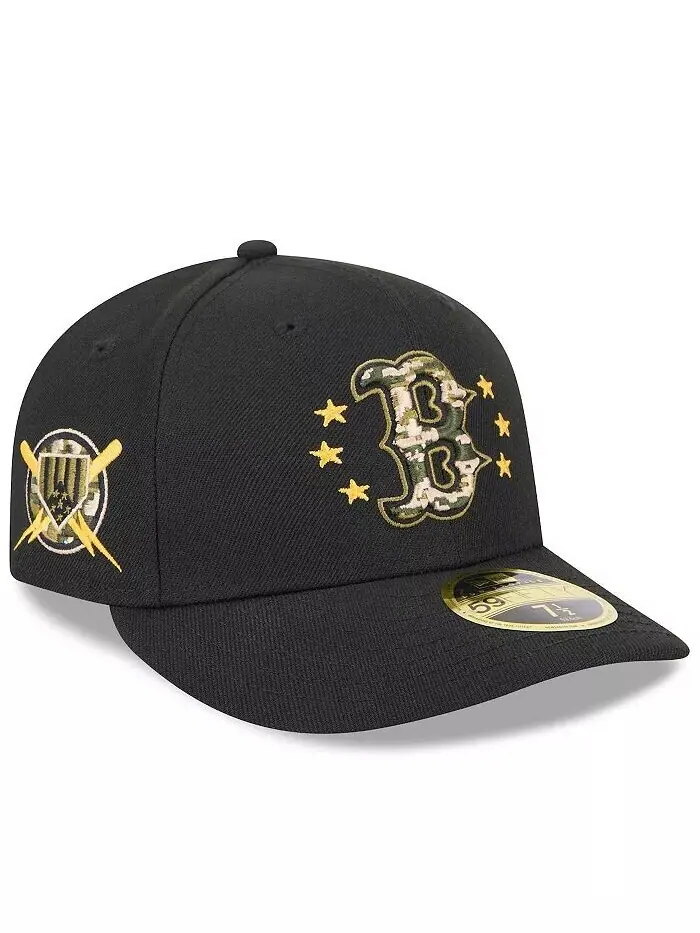 Мужская черная бейсболка Boston Red Sox 2024 Armed Forces Day Low Profile 59FIFTY Fitted Hat New Era