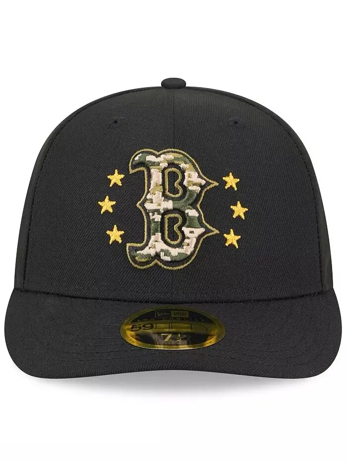 Мужская черная бейсболка Boston Red Sox 2024 Armed Forces Day Low Profile 59FIFTY Fitted Hat New Era — изображение 3 из 4