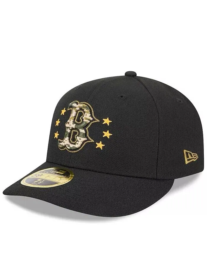 Мужская черная бейсболка Boston Red Sox 2024 Armed Forces Day Low Profile 59FIFTY Fitted Hat New Era — изображение 4 из 4