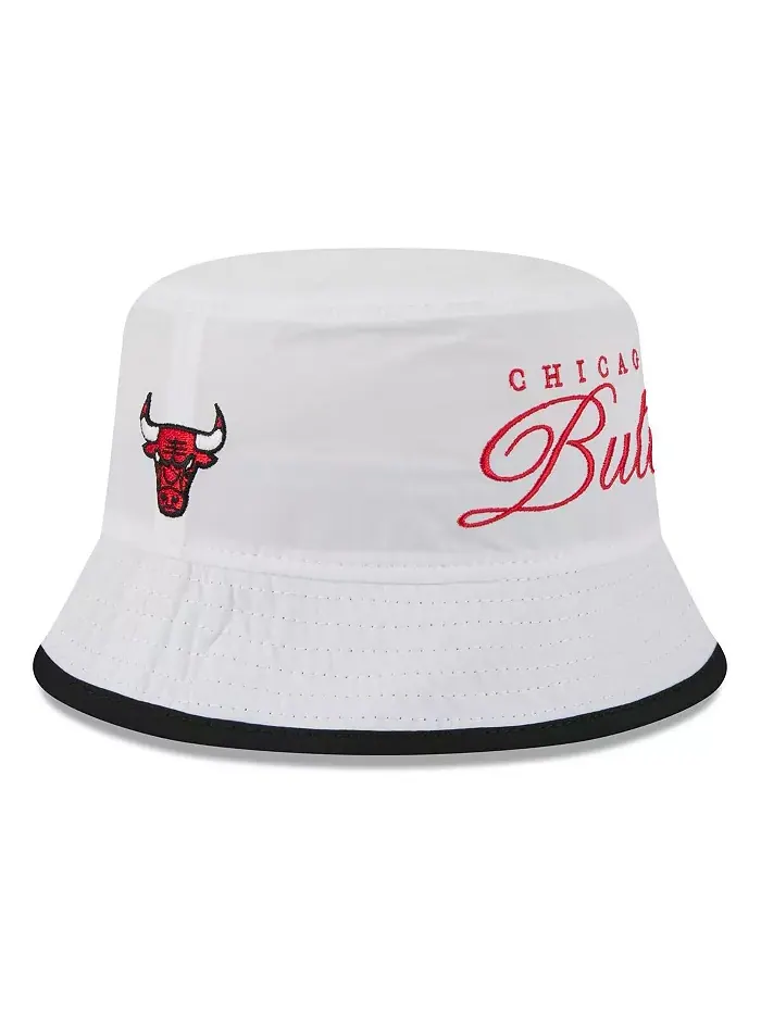Мужская бело-черная нейлоновая бейсболка Chicago Bulls 2025 NBA Draft New Era