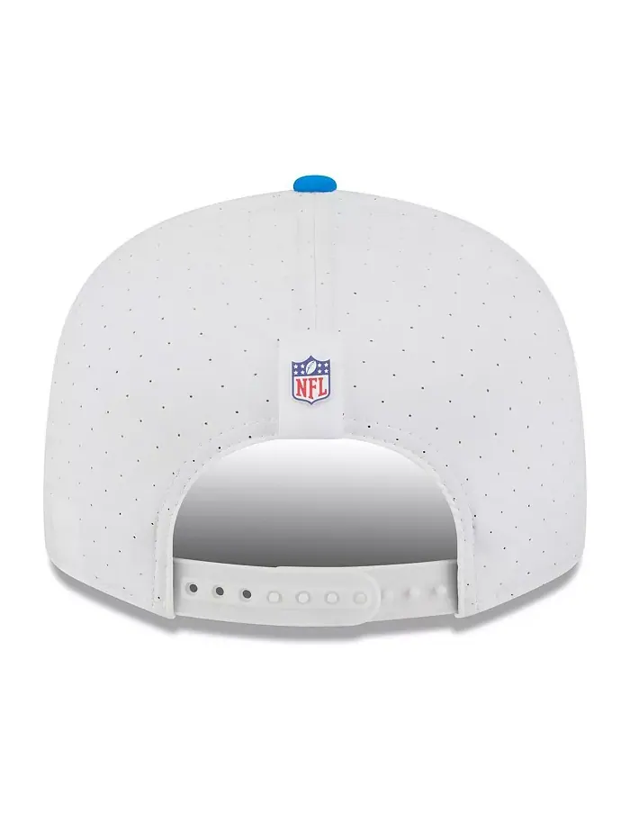 Мужская бело-голубая кепка Detroit Lions 9FIFTY Snapback с раздельными панелями для тренировочного — изображение 4 из 4
