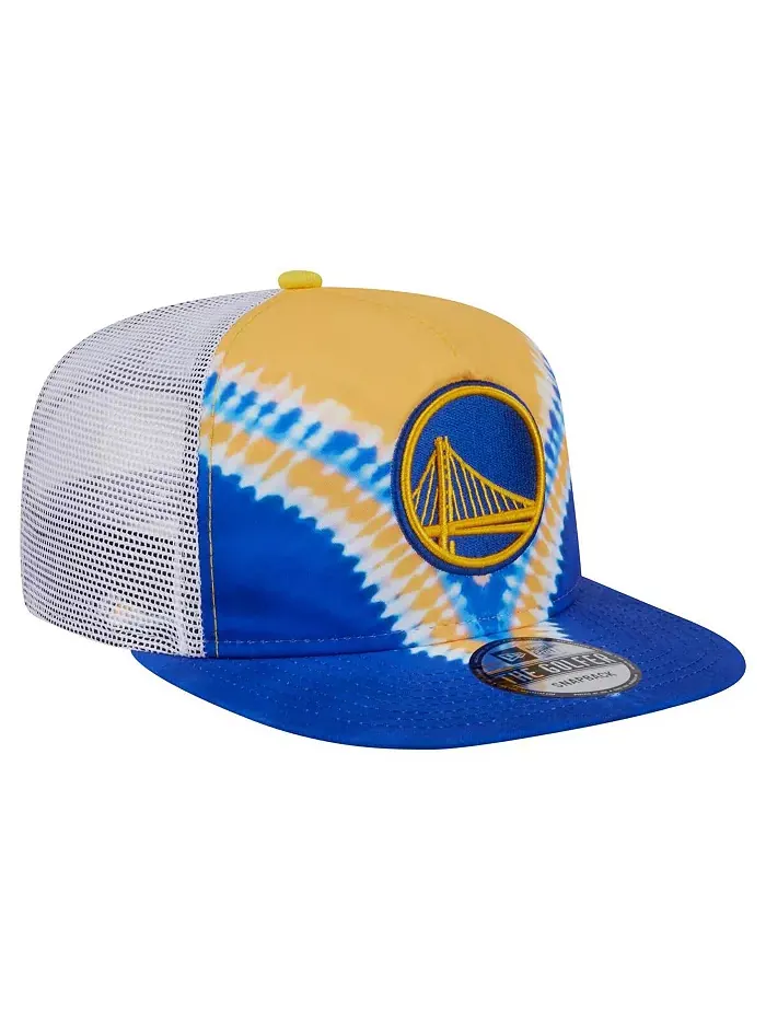 Мужская Royal/Gold Golden State Warriors ретро крашенная кепка Golfer Snapback New Era — изображение 3 из 4
