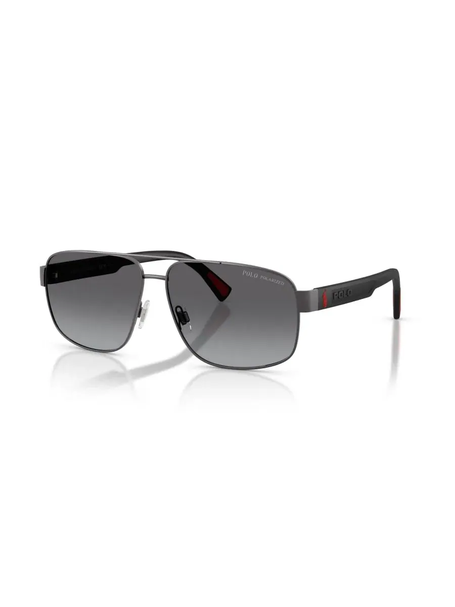 Мужские поляризованные солнцезащитные очки Pilot, PH3165 Polo Ralph Lauren, Semishiny Dark Gunmetal
