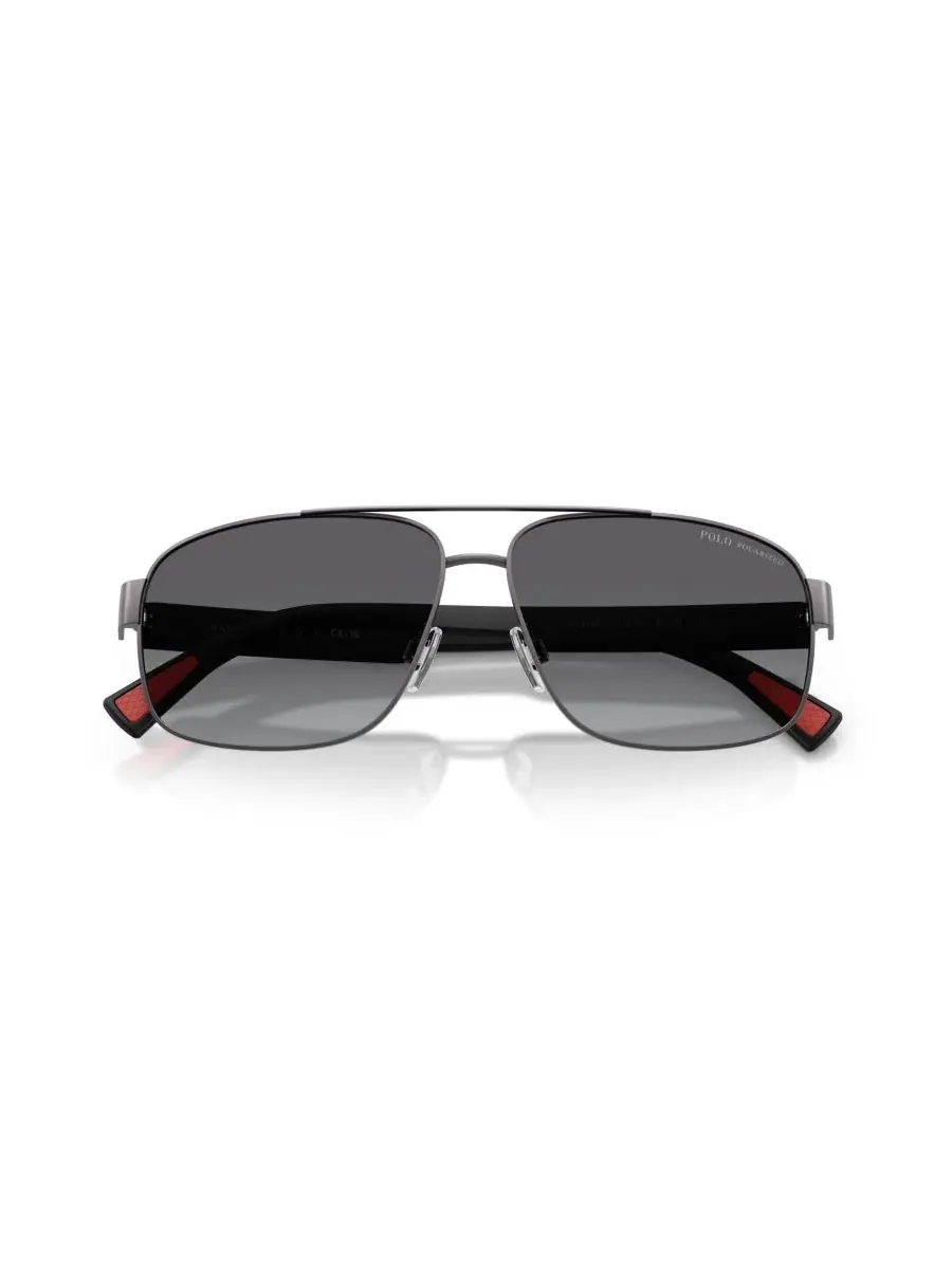 Мужские поляризованные солнцезащитные очки Pilot, PH3165 Polo Ralph Lauren, Semishiny Dark Gunmetal — изображение 5 из 6