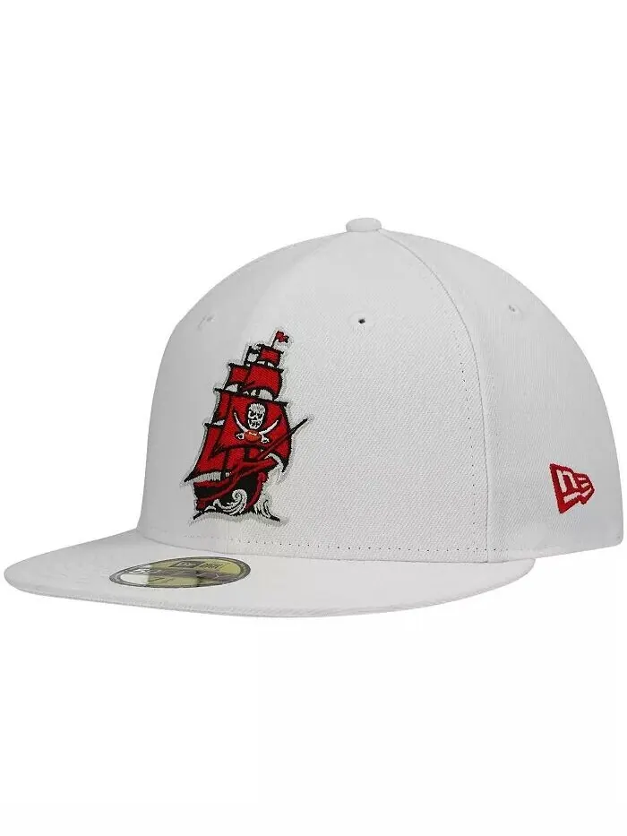 Мужская белая приталенная шляпа Tampa Bay Buccaneers Omaha с альтернативным логотипом 59FIFTY New