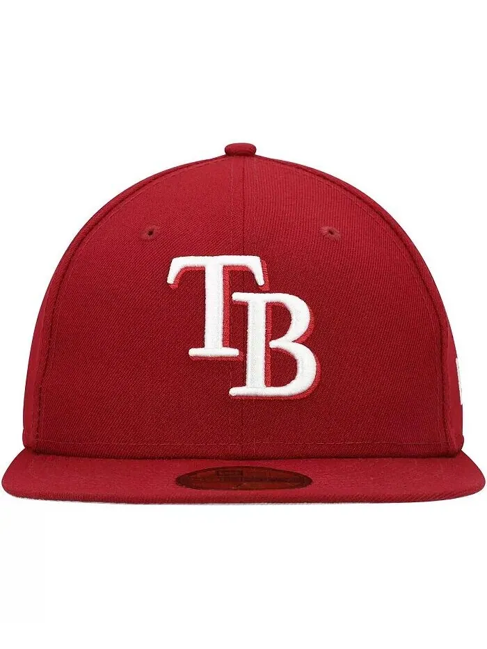 Мужская приталенная кепка Cardinal Tampa Bay Rays белая с логотипом 59FIFTY New Era — изображение 3 из 5