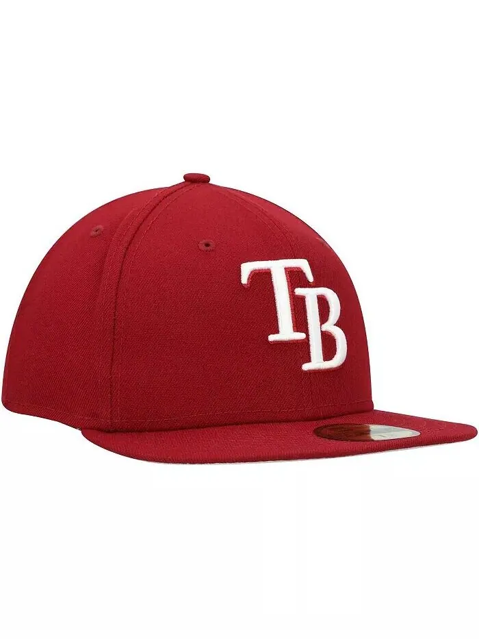 Мужская приталенная кепка Cardinal Tampa Bay Rays белая с логотипом 59FIFTY New Era — изображение 4 из 5