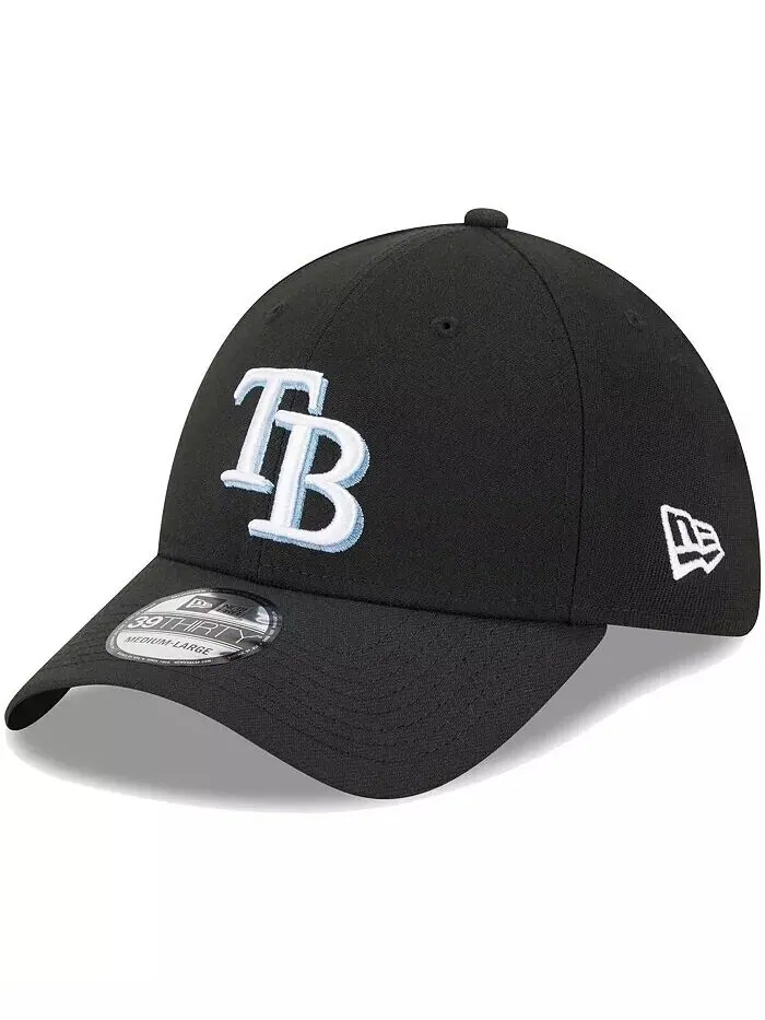 Мужская черная кепка с логотипом Tampa Bay Rays 39THIRTY Flex New Era — изображение 1 из 4