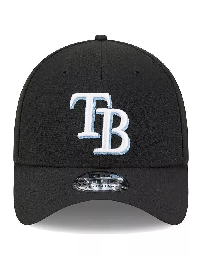 Мужская черная кепка с логотипом Tampa Bay Rays 39THIRTY Flex New Era — изображение 2 из 4