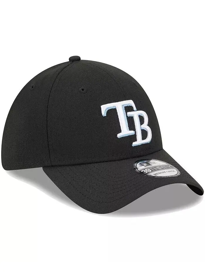Мужская черная кепка с логотипом Tampa Bay Rays 39THIRTY Flex New Era — изображение 3 из 4