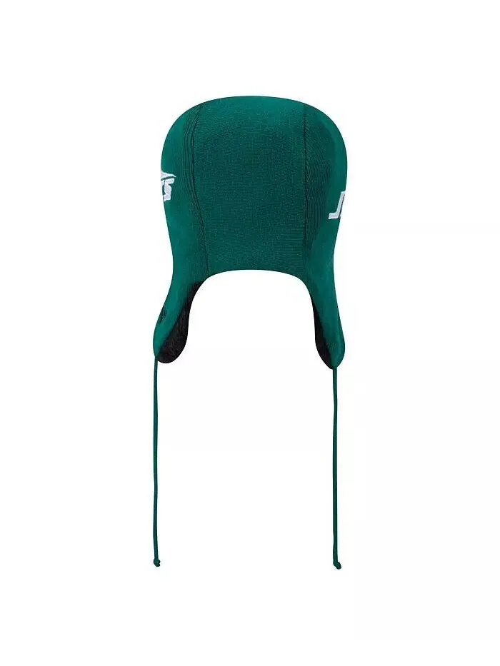 Мужская зеленая вязаная шапка New York Jets Helmet Head Trapper New Era — изображение 2 из 4