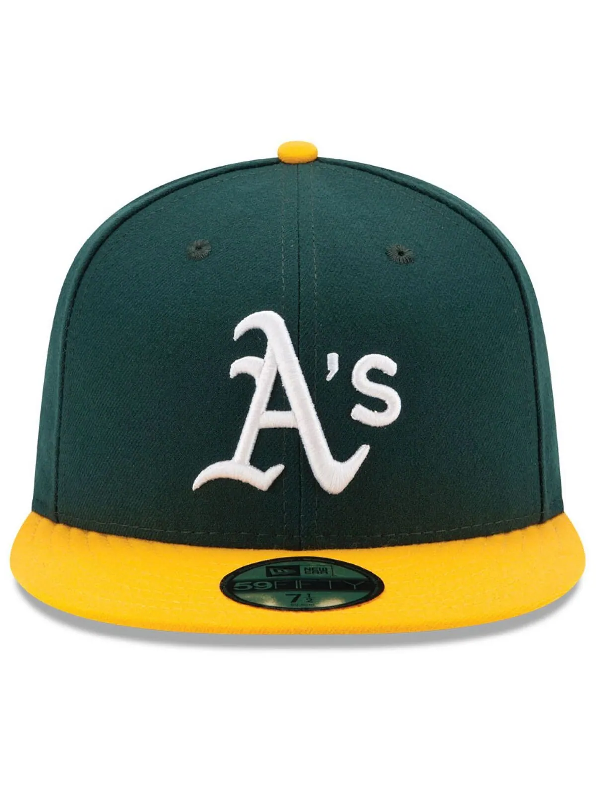 Кепка приталенного кроя Oakland Athletics Authentic Collection 59FIFTY New Era — изображение 2 из 4, зеленый/желтый