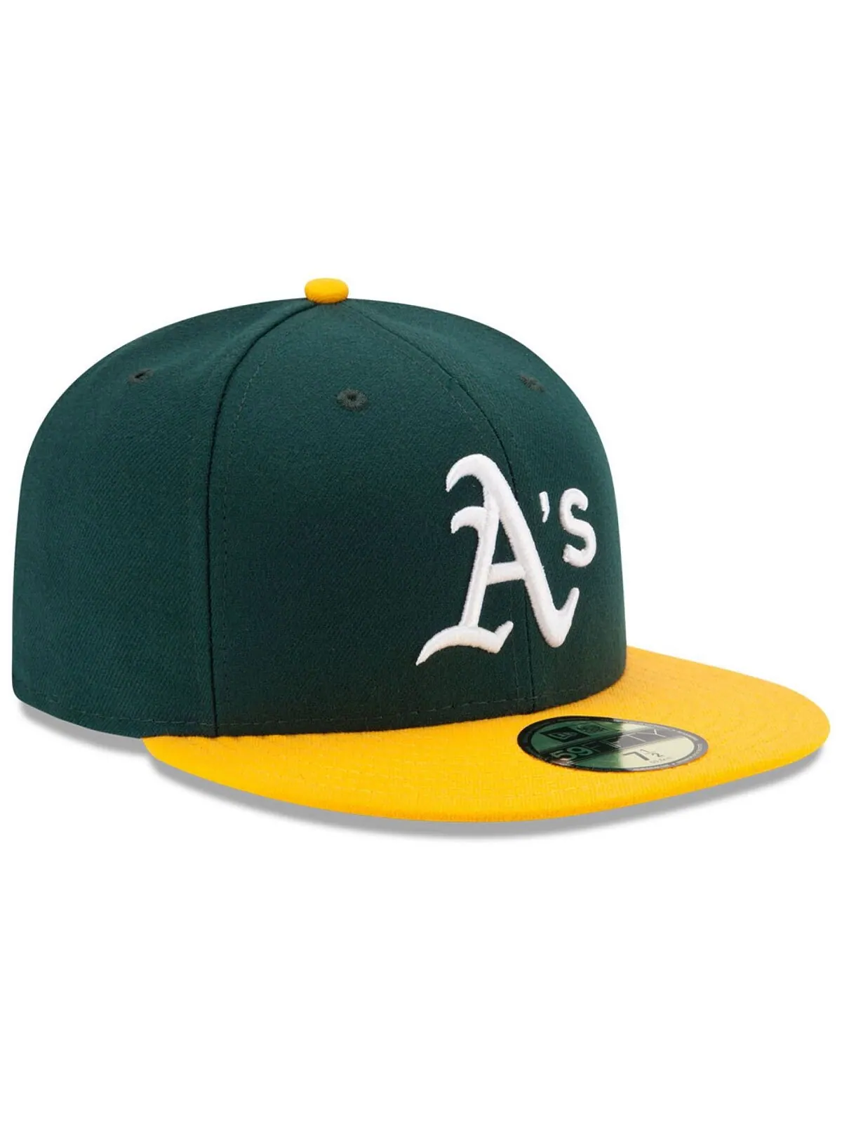 Кепка приталенного кроя Oakland Athletics Authentic Collection 59FIFTY New Era — изображение 3 из 4, зеленый/желтый