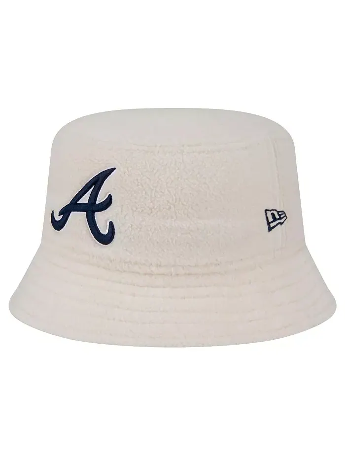Женская белая уютная бейсболка Atlanta Braves Chrome New Era