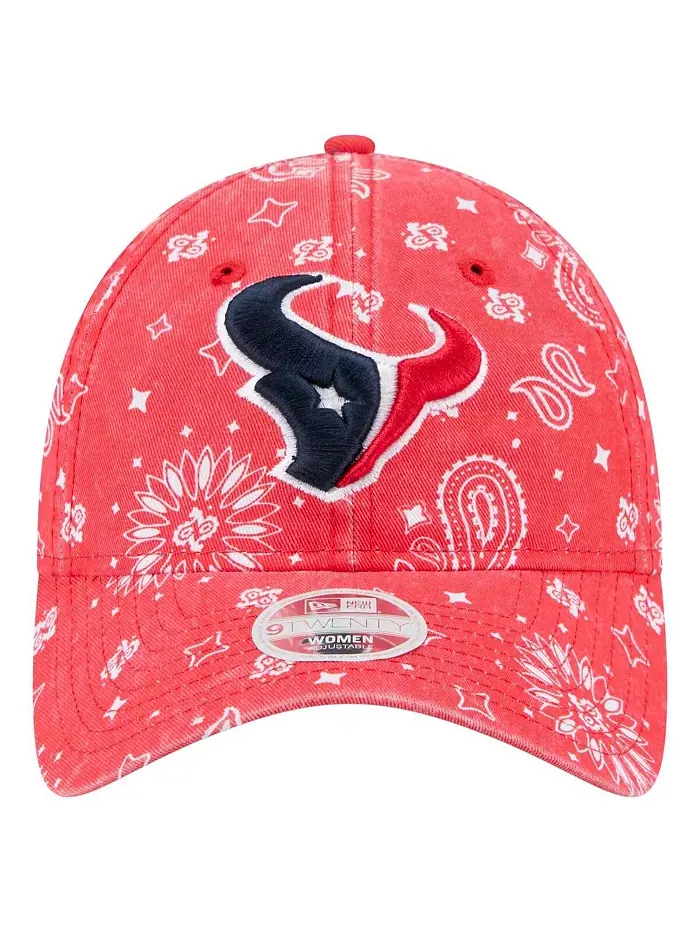 Женская регулируемая кепка Houston Texans Paisley 9TWENTY красного цвета New Era — изображение 2 из 4