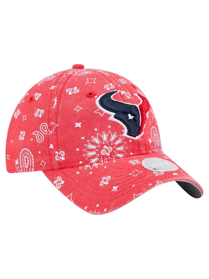 Женская регулируемая кепка Houston Texans Paisley 9TWENTY красного цвета New Era — изображение 3 из 4