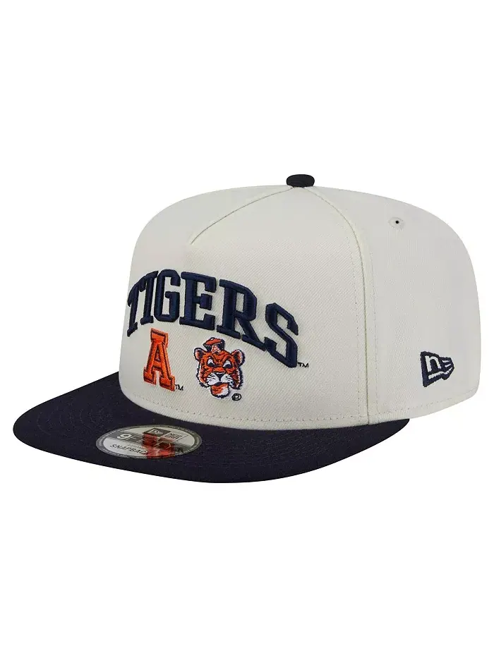 Мужская белая бейсболка Auburn Tigers Collegiate 9FIFTY A-Frame Snapback New Era