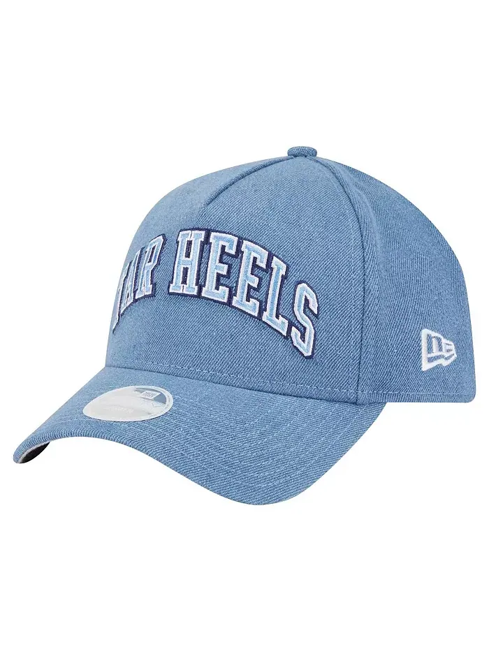 Женская джинсовая бейсболка North Carolina Tar Heels A-Frame 9FORTY с регулируемой застежкой New Era