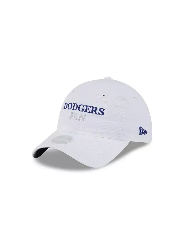 Женская белая регулируемая кепка Los Angeles Dodgers Team Fan 9TWENTY New Era